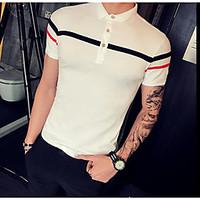 mens casualdaily simple polo solid button down collar short sleeve cot ...