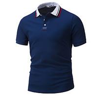 mens work active summer polo solid round neck short sleeve cotton medi ...