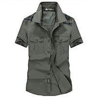 mens casualdaily simple shirt solid shirt collar short sleeve acrylic