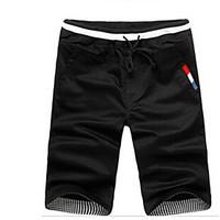 mens slim shorts pants casualdaily sexy solid mid rise drawstring cott ...