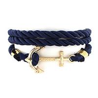 Men\'s Couple\'s Charm Bracelet Nylon Alloy Unique Design Fashion Jewelry Black Dark Blue Red Jewelry 1pc