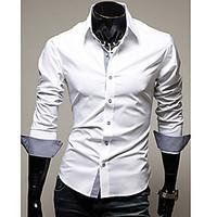 mens casualworkformal pure long sleeve regular shirts acryliccotton bl ...