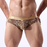 Men Leopard Shorties Boyshorts PantiesNylon / Spandex