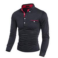 mens long sleeve polo cotton casual pure