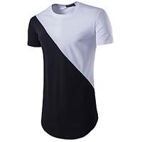 Men\'s Casual/Daily Simple Shirt, Solid Shirt Collar Short Sleeve Blue Red White Black Cotton