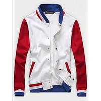 mens casualdaily simple jackets color block stand long sleeve spring w ...