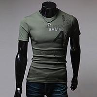 mens print casual t shirt cotton polyester short sleeve green red whit ...