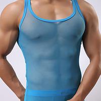 mens underwear transparent gauze h vest