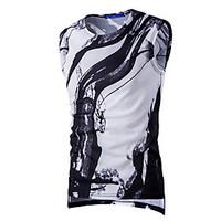 mens print casual tank tops cotton sleeveless red white