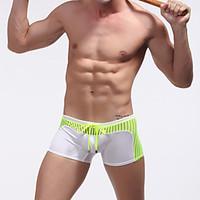 Men\'s Sexy Cotton/Nylon/Polyester Color Block Swim Shorts