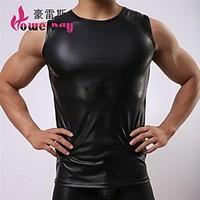 Men Sexy Vest Nylon/Patent Leather Undershirt