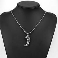 mens pendant necklaces animal shape skull skeleton wolf titanium steel ...