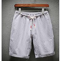 mens mid rise micro elastic shorts pants street chic loose solid