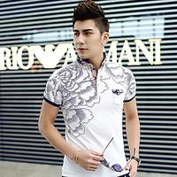 mens going out casualdaily simple summer t shirt floral stand short sl ...