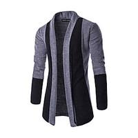 mens going out casualdaily regular cardigan color block shirt collar l ...