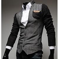 mens partycocktail street chic fall wintercolor block standing collar  ...