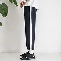 mens mid rise inelastic chinos pants simple loose others striped