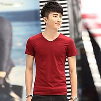 mens casual pure short sleeve regular t shirt cotton