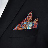 mens orange paisley hanky 100 silk business pocket square