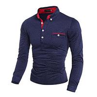 mens long sleeve polo cotton casual plaids checks