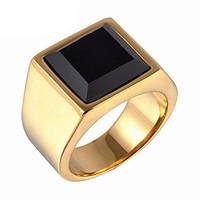 Men\'s Fashion 316L Titanium Steel Personality Vintage Gem Rings 8 9 10 11 12 Casual/Daily 1pc