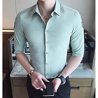 mens casualdaily simple t shirt print standing collar length sleeve co ...