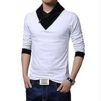 Men\'s Fashion Personality Irregular Collar Slim Fit Long-Sleeve T-Shirt