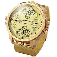 Men\'s Sport Watch / Military Watch / Dress Watch / Fashion Watch Quartz Dual Time Zones / Punk Stainless Steel BandVintage / Cool /