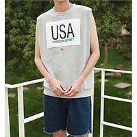 mens going out street chic t shirt solid round neck sleeveless cotton