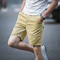 Men\'s Summer Korean Fashion Solid Cotton Casual Short Plus Size/Daily