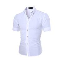 mens casualdaily chinoiserie shirt solid classic collar short sleeve c ...