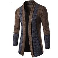 mens casualdaily simple regular cardigan solid brown gray v neck long  ...