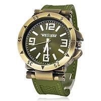 Men\'s Watch Military Green Bronze Silicone Strap Wrist Watch Cool Watch Unique Watch Fashion Watch