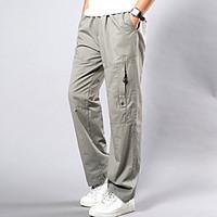 mens plus size loose chinos pantscasualdaily simple solid mid rise zip ...