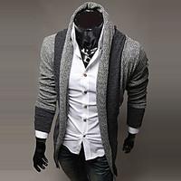 Men\'s Casual Striped Long Sleeve Regular Cardigan (Cotton/Wool)