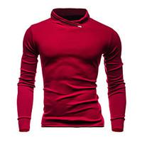 Men\'s Casual/Daily Active Simple Sweatshirt Solid Stand Micro-elastic Polyester Long Sleeve Fall Winter