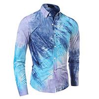 mens casualdaily simple spring fall shirt print color block shirt coll ...