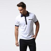 mens going out casualdaily work simple polo color block shirt collar s ...