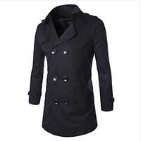 mens long sleeve regular trench coat cotton pure