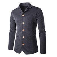 mens going out casualdaily simple fall winter blazer solid notch lapel ...