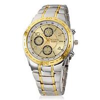 Men\'s Watch Dress Watch Gold Dial Alloy Band Wrist Watch Cool Watch Unique Watch
