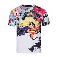 Men\'s Casual/Daily Party/Cocktail Club Boho Street chic Punk Gothic Spring Summer T-shirt, Print Round Neck Short Sleeve Multi-color