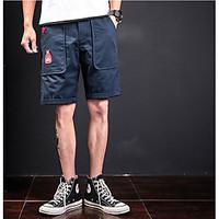 mens low rise micro elastic shorts pants simple loose solid