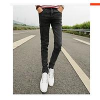 mens mid rise strenchy jeans pants simple slim solid