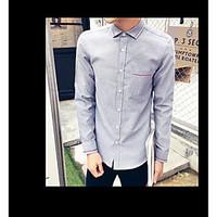 mens going out casualdaily simple street chic shirt solid standing col ...