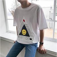 mens casualdaily simple summer t shirt print round neck short sleeve c ...