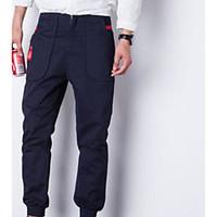 mens mid rise inelastic chinos pants simple harem solid