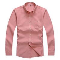 Men\'s Pink Oxford Long Sleeve Shirt/LGDJ2964