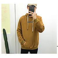 mens daily casual hoodie solid hooded inelastic cotton long sleeve spr ...