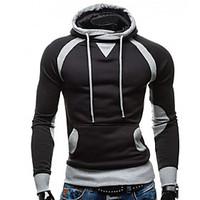 mens casualdaily simple hoodie solid round neck micro elastic cotton l ...
